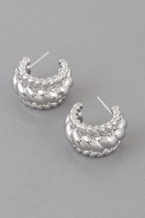 Twisted Metal Hoop Earrings