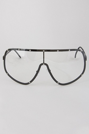 Oversize Framed Clear Sunglasses