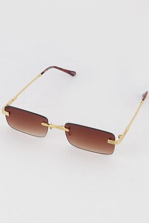 Luxury Metal Rimless Rectangular Sunglasses