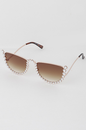Half Jeweled Sunglasses