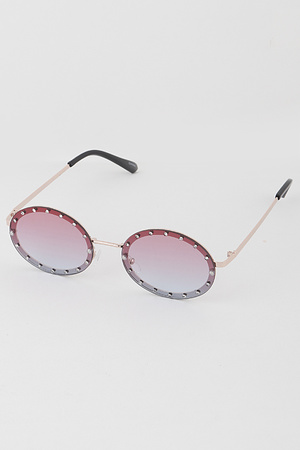 Studded Round Sunglasses