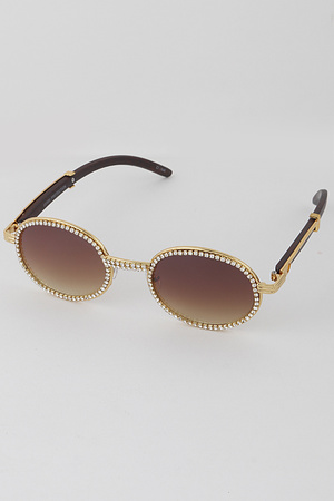 Rhinestone Retro Round Sunglasses