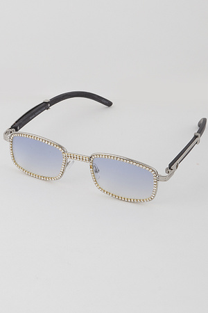 Rhinestone Rectangular Sunglasses