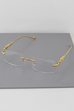 Luxury Chained Jaguar Rimless Rectangular Glasses