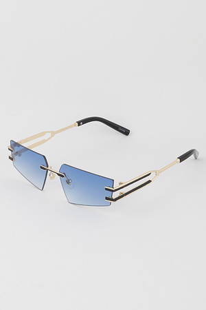 Double Lined Rimless Sunglasses