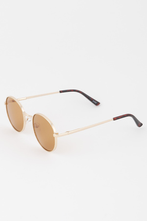 Tinted Metal Round Sunglasses