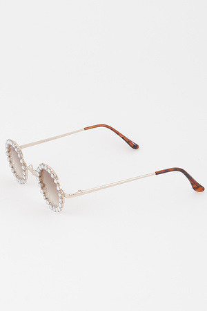 Bejeweled Round Sunglasses