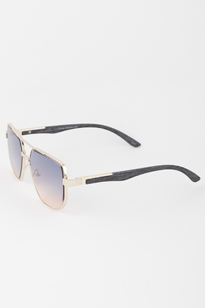 Metal Gradient Aviator Sunglasses