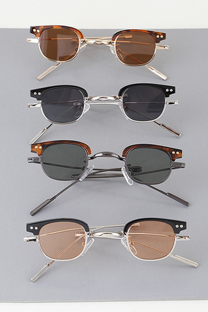Wide Double Bolted Clubmaster Sunglasses