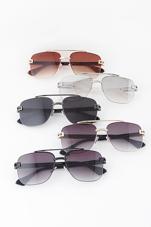 Curved Tinted Aviator Sunglasses