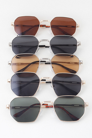Classic Metal Geometric Sunglasses