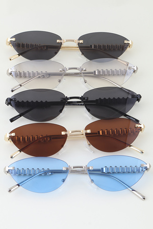 Modern Pyramid Frame Round Sunglasses