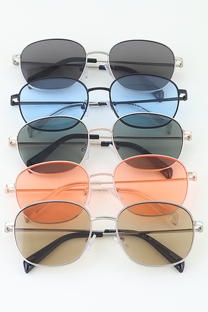 Minimal Silver Tinted Sunglasses