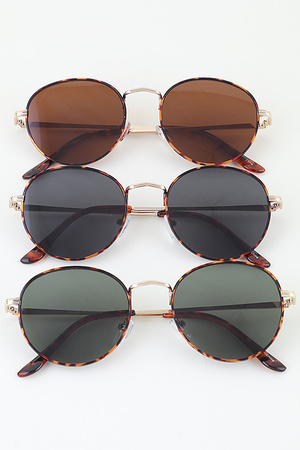 Tortoise Minimal Frame Tinted Sunglasses