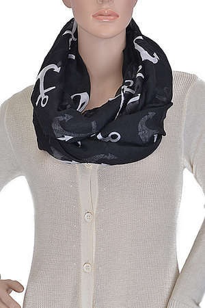 Anchor Printed Infinity Scarf