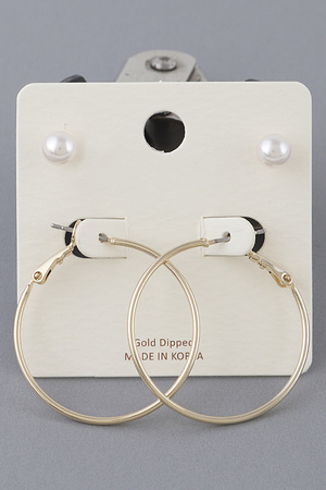 Pearl And Metal Earrings