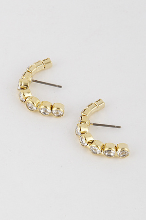 Rhinestone Half Hoop Earrings 9JAD1
