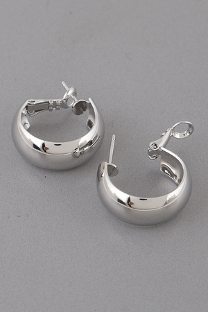 Curved Metal Hoop Earrings