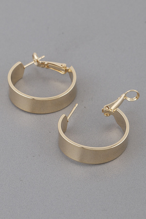 Wide Metal Hoop Earrings