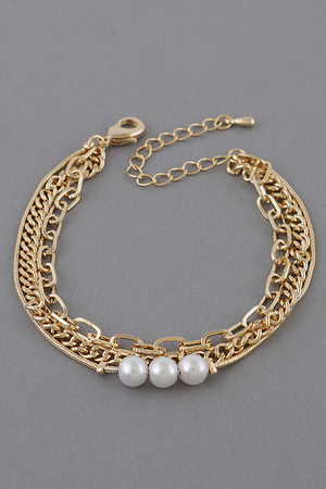 Multi Chain Pearl Bracelet