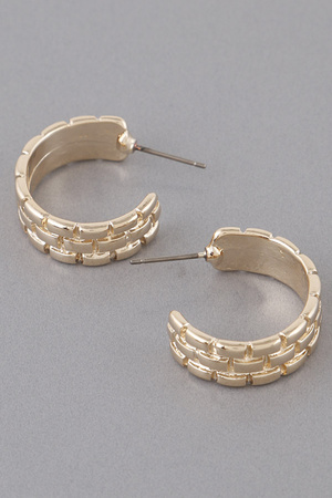 Vertical Pattern Hoop Earrings