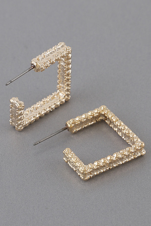 Crystallized Square Hoop Earrings