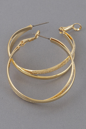 Cross Metal Hoop Earrings