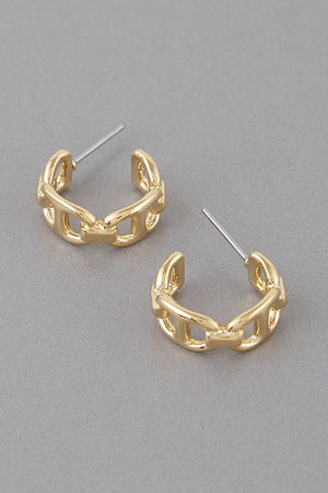 Melted Chain Hoop Earrings