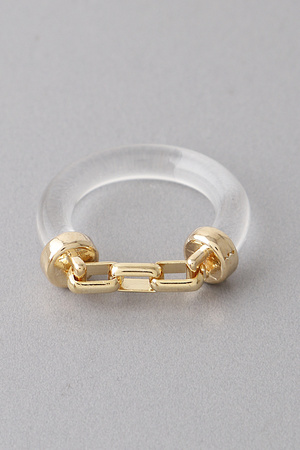 Agate Stone N Chain Ring