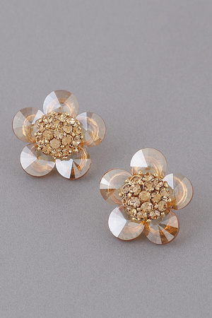 Crystal Flower Stud Earrings