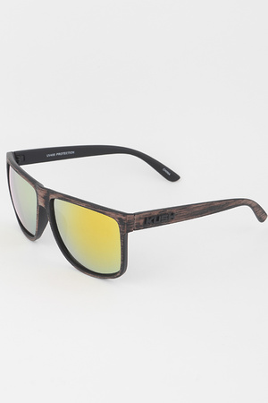 Wood Texture Square Sunglasses