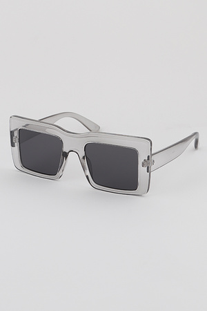 Rectangular Wide Frame Sunglasses