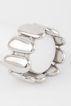 Wide Stone Cuff Bracelet