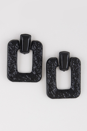 Hammered Rectangle Metal Earrings 9CBA9.