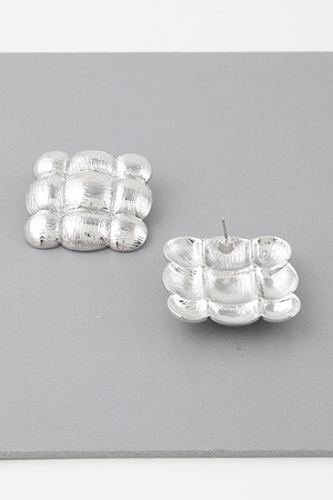 Quilted Cube Stud Earrings