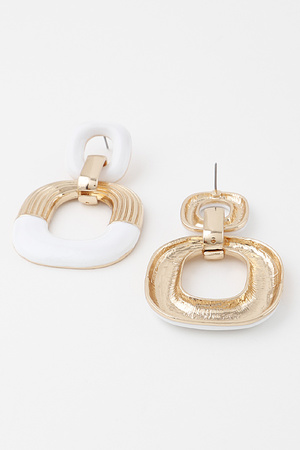 Abstract Contrast Drop Earrings