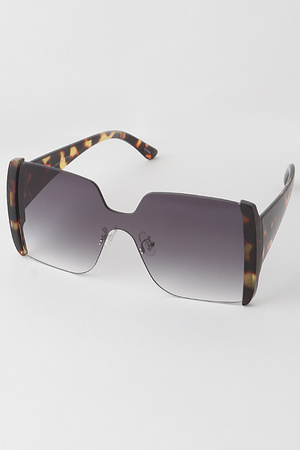 Half Animal Print Frame Sunglasses
