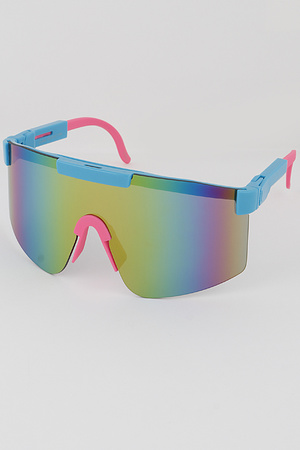 Futuristic Curved Shield Sunglasses