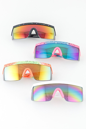 Bright Polycarbonate Paint Splatter Shield Sunglasses
