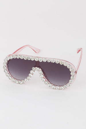 Rhinestone Shield Sunglasses