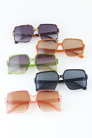 Bright Oversized Modern Gradient Box Sunglasses