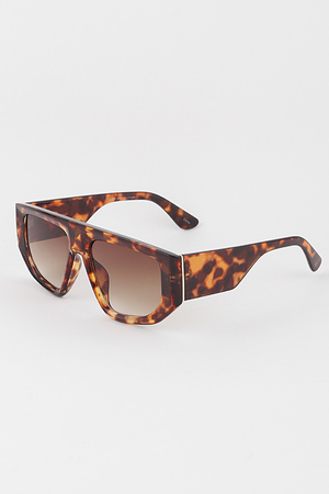 Straight Browline Geometric Sunglasses