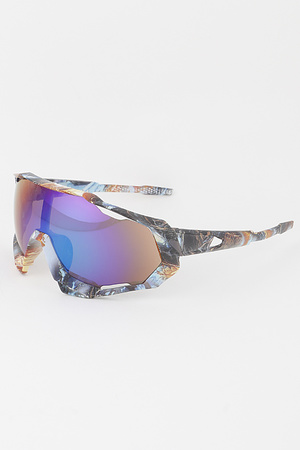 Modern Geometric Shield Sunglasses