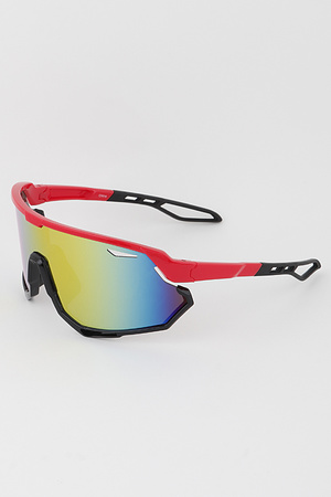 Two Toned Polycarbonate Shield Sunglasses