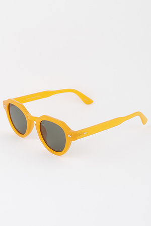 Blocky Tinted Round Sunglasses