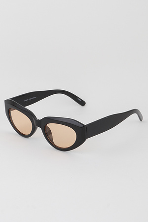 Tinted Retro Oval Sunglasses