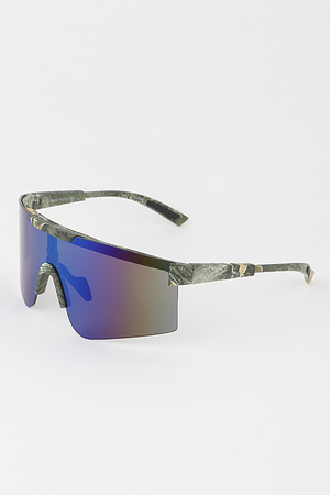 Curved Marble Shield Sunglasses