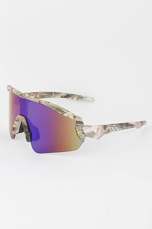 Geometric Marble Shield Sunglasses