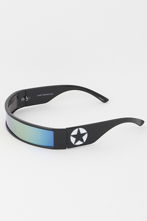 Futuristic Bar Shield Sunglasses