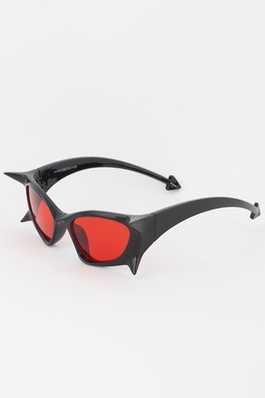80'S Futuristic Narrow Gothic Cat-Eye Sunglasses